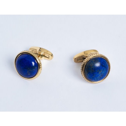 Lapis Lazuli 18kt Gold Plated Cufflinks - Blue