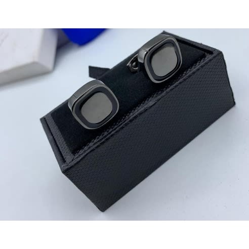 Men's Stainless  Steel Cuff Links - Black