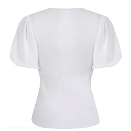 Rib Waist Corset Top - White