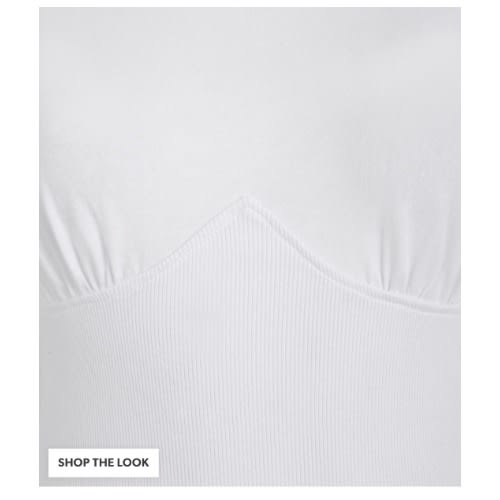 Rib Waist Corset Top - White