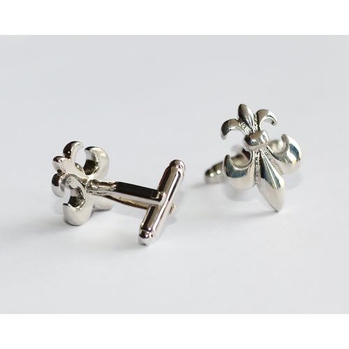 Royal Flower Shaped Cuff Links Silver Mc-6062