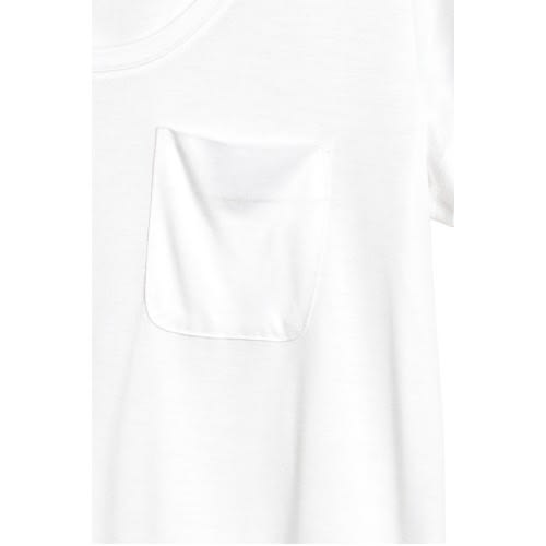 Front Pocket Jersey Top- White