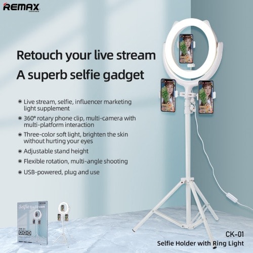 Ck-01 Selfie Live Stream - Three Holder - White