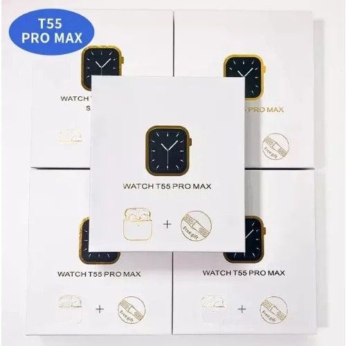 Smart Watch T55 Pro Max With Earbud & Extra Strap Series 7 For Android & iPhone
