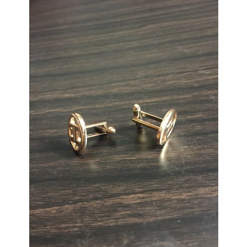 Men's Steel  Rose Gold Cuff Links