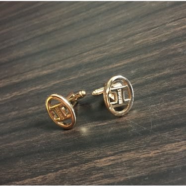 Men's Steel  Rose Gold Cuff Links