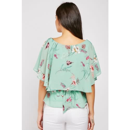 Chiffon Overlay Printed Top