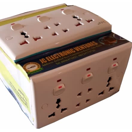 12 Ports Multi Purpose Extension Box - White