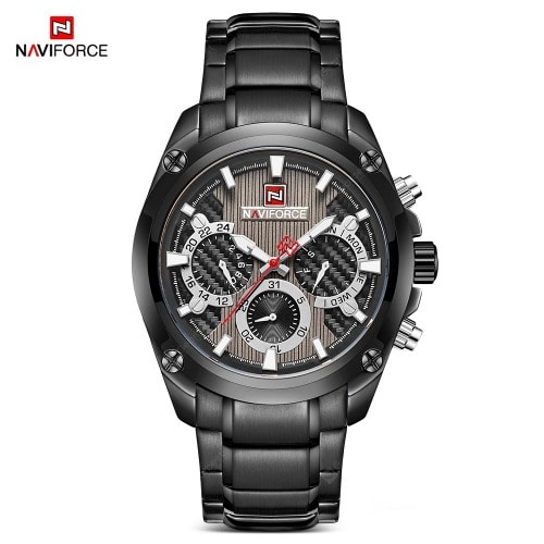 Black Pointer Men's Stainless Steel Wrist Watch