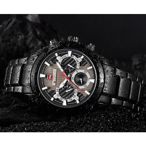 Black Pointer Men's Stainless Steel Wrist Watch
