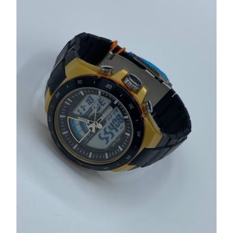 Silicone Men’s Sport Wrist Watches -Black & Gold