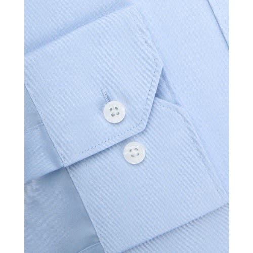 Twill Weave Slim Fit Blue Single Cuff Shirt