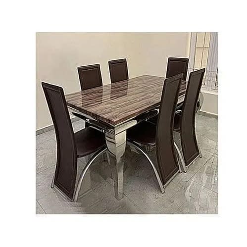 Marble Dinning Table With 6 Set Of Chairs