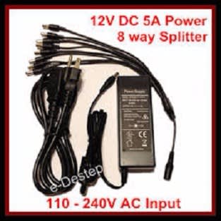 8 Way CCTV Camera Power Adapter Supply Splitter