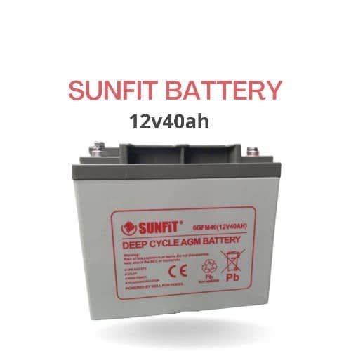 Sunfit Deep Cycle Solar Battery - 40ah 12v