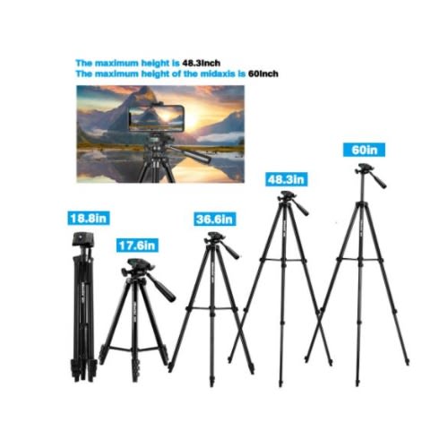Ubeesize 60" Tripod With Bluetooth & Carrying Bag