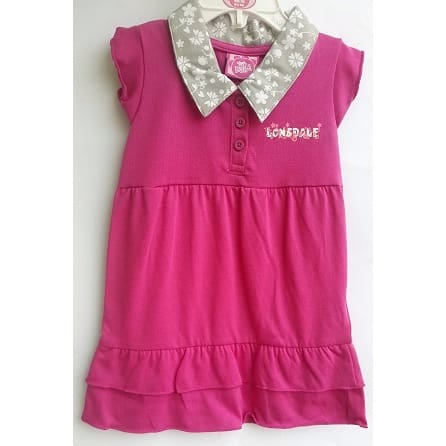 Girl's Jersey Dress - Deep Pink