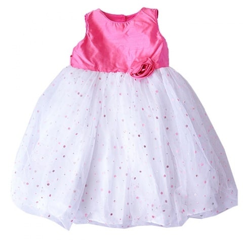 Classic Dress - White & Pink