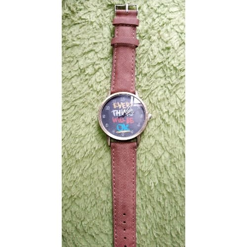 Inspirational Retro Denim Strap Watch - Brown