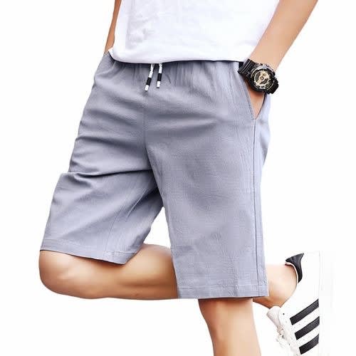 Men's Plain Grey Cotton Shorts