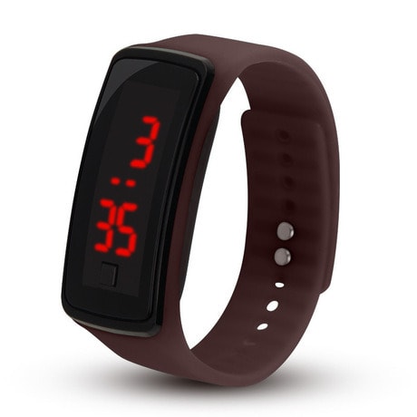 Unisex Led Wristwatch Brown