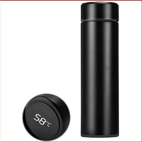 Vacuum Flask With Temperature Display - 500ml - black