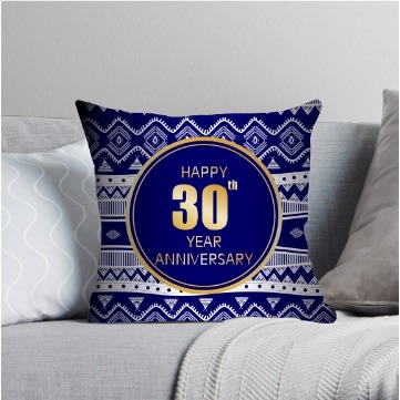 Happy 30th Year Anniversary  Custom Branded Side / Throw Pillow