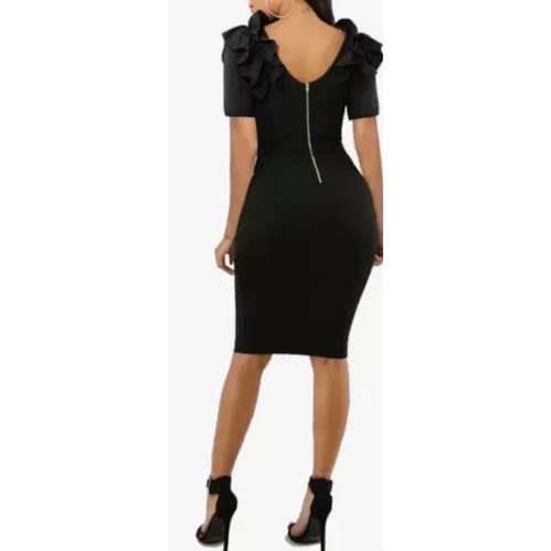 Ruffles Details Ladies Party Club Spamdex Bodycom-black