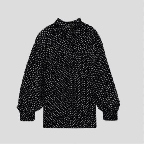 Tied High Collar Blouse