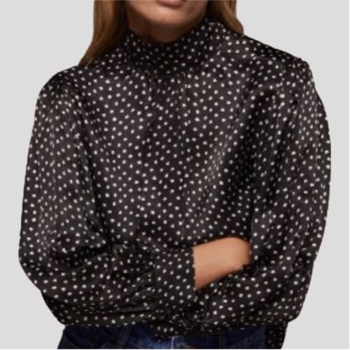 Tied High Collar Blouse