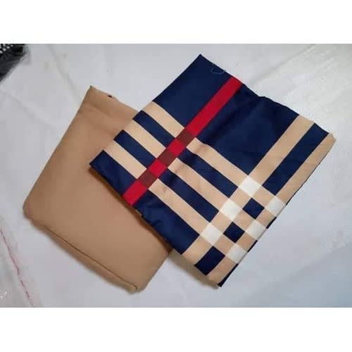Plain And Pattern Fabric - 2 Yards Each