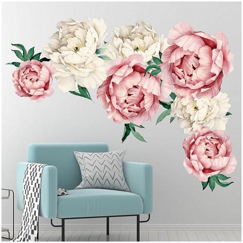 Peony Rose Decorative Wall Sticker (98cm X 74cm)