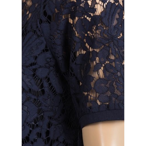 Ladies Short Sleeve Sheer Lace Top