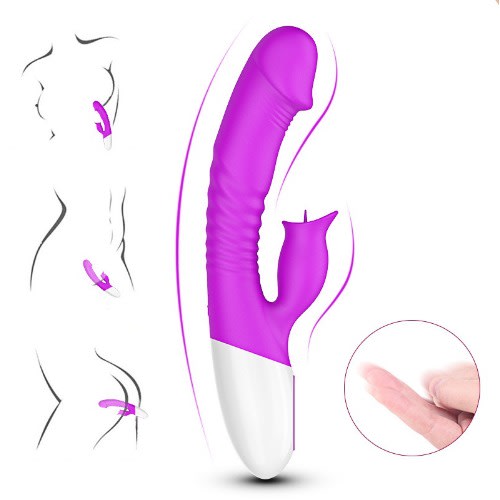 7 Speed Gspot Heating And Licking Rechargeable Rabbit Vibrator - Purple
