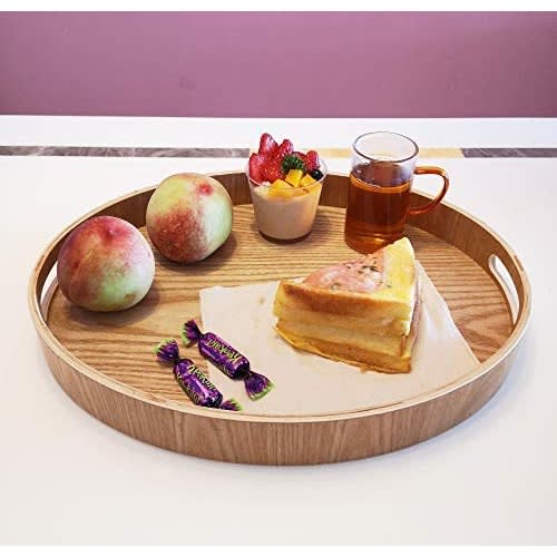 Bamboo Oval Wood Serving Trays - Set Of 3 Wooden Trays