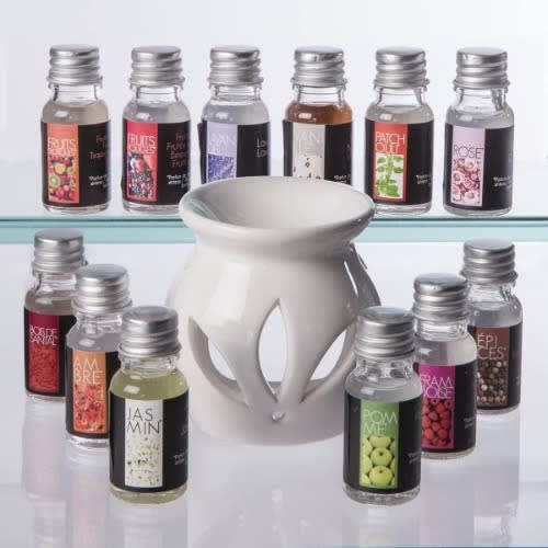 Fragrance Oil Burner With 12 Scented Oil Bottles