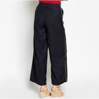 Metallic Trim Wide Leg Trousers 062