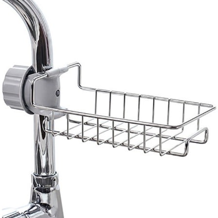 Adjustable Faucet Drainage Shelf Stainless Steel Kitchen Sundries Storage Rack