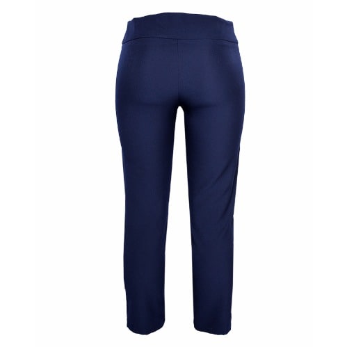 Women's Double Zip Ponte Crop Trouser - Navy