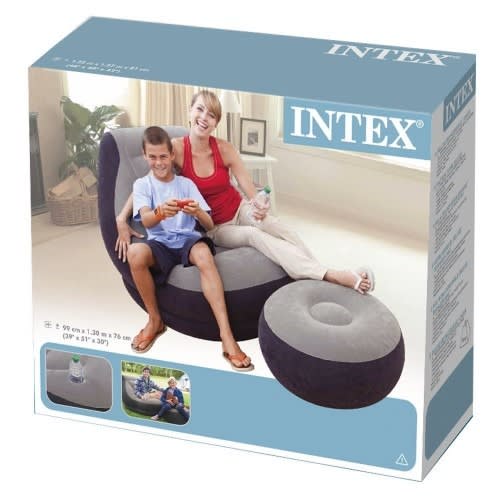 Inflatable Air Sofa With Ottoman + Intex High Output Hand Air Pump