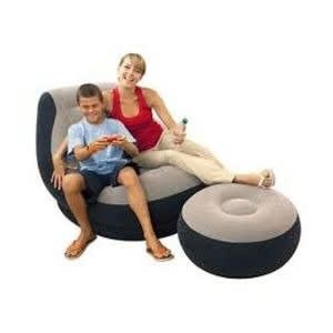 Inflatable Air Sofa With Ottoman + Intex High Output Hand Air Pump