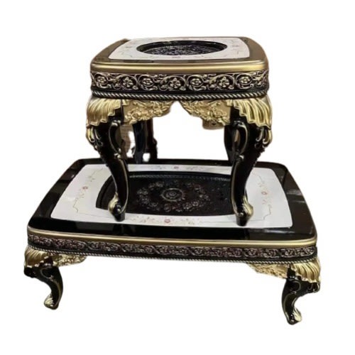 Ultimate Royal Center Table With 2 Side Stools Black