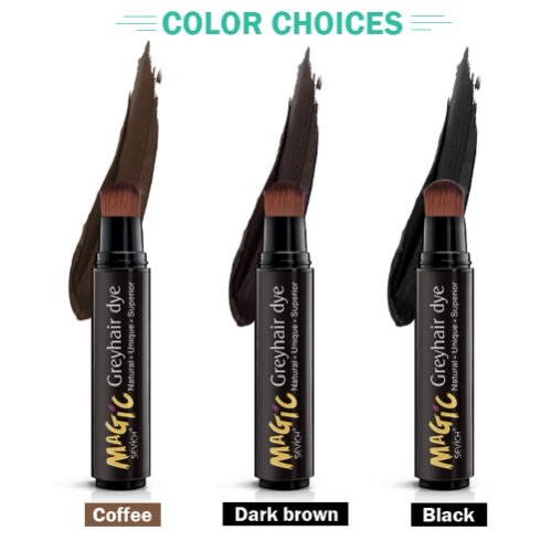 Grey Hair Dye Brush Pens - Hair Root Touch Up Temporary White Hair Cover - 20ml - Dark Brown