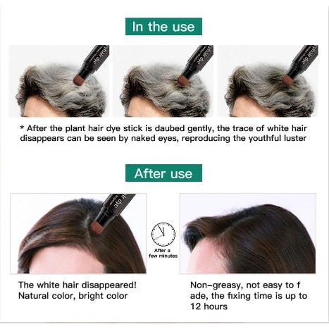 Grey Hair Dye Brush Pens - Hair Root Touch Up Temporary White Hair Cover - 20ml - Dark Brown