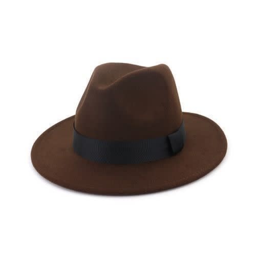 Trendy Unisex Fedora Hat - Coffee