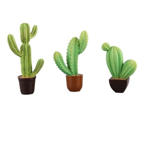 Artificial Potted Cactus - Set Of 3