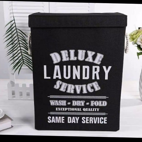 Laundry Box With Lid - Black