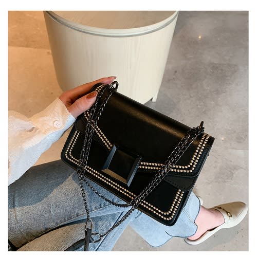 Trendy Unique Handbag-black