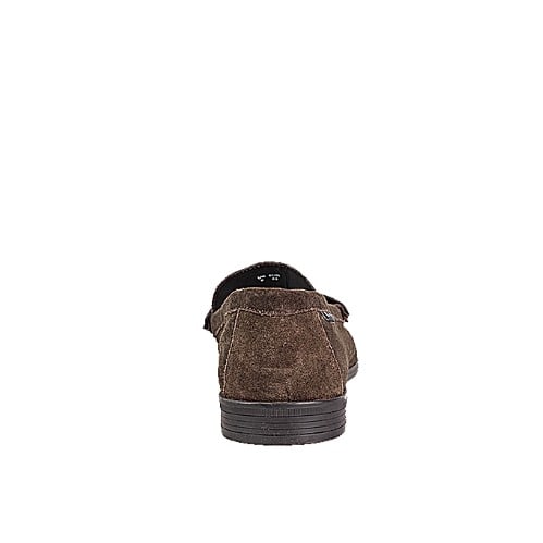 Men's Suede Dress Shoe With Tassels - Brown