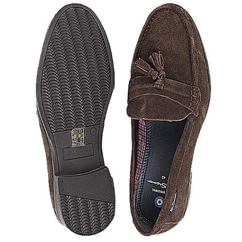 Men's Suede Dress Shoe With Tassels - Brown